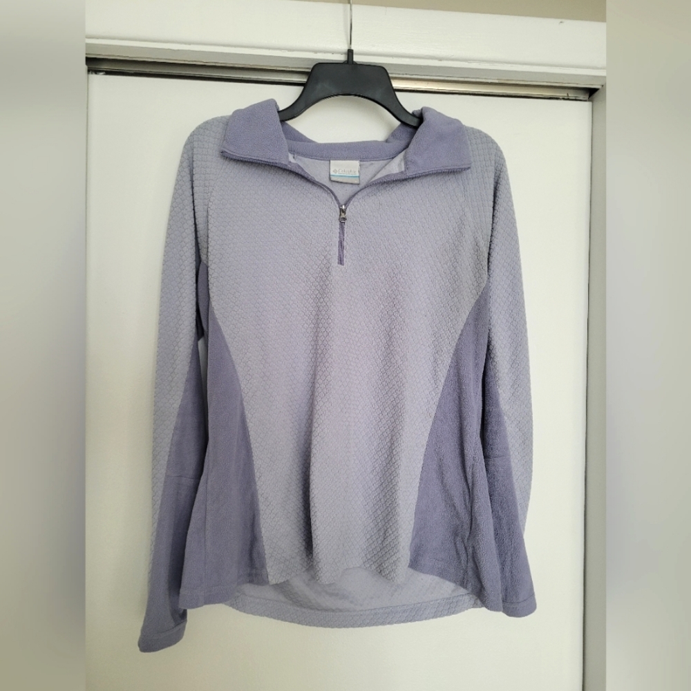 Purple Columbia women's half zip microfleece pullover size large